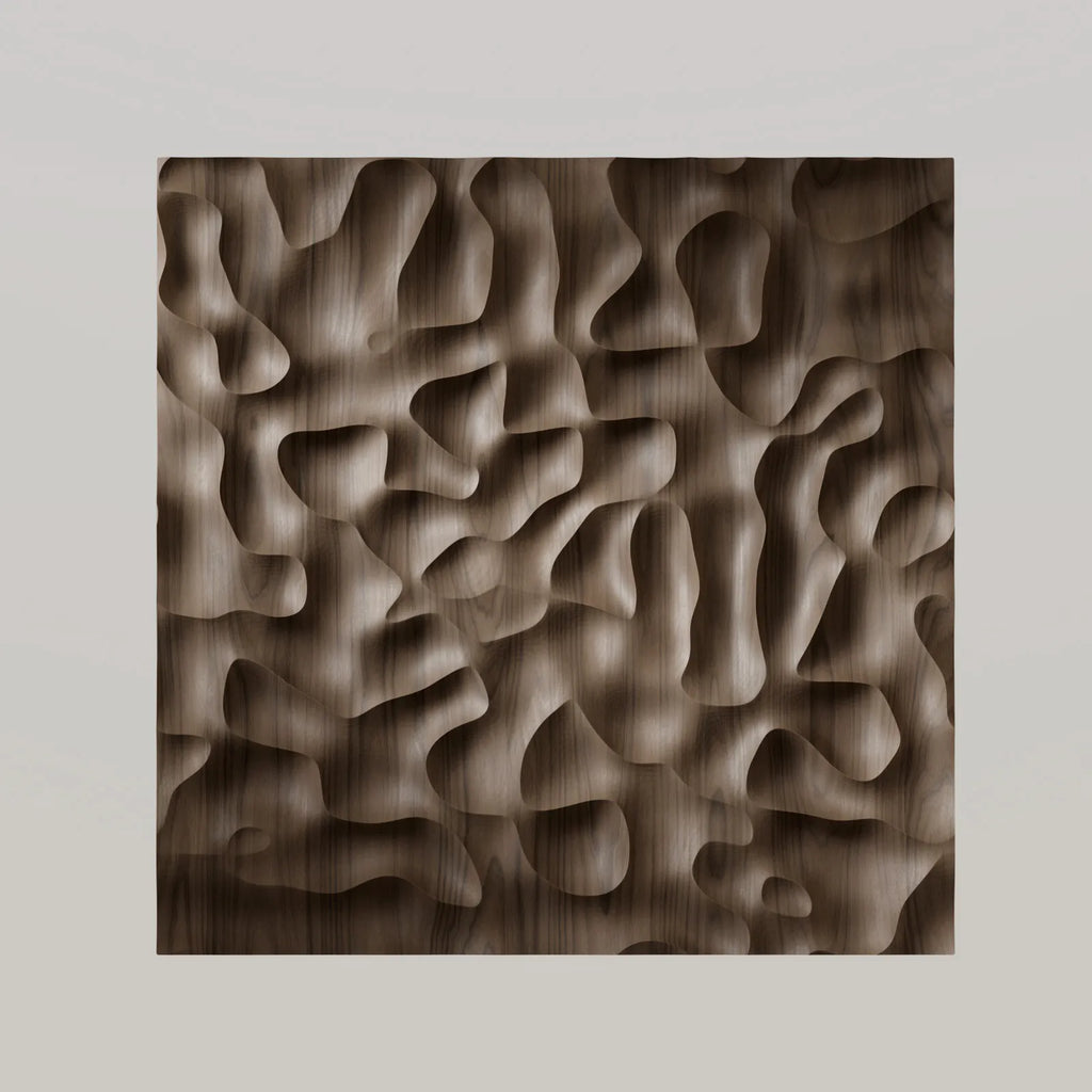 Milled Walnut Organic Wood Sculpture PBR Texture - Example Scene Visualization | Superellipse