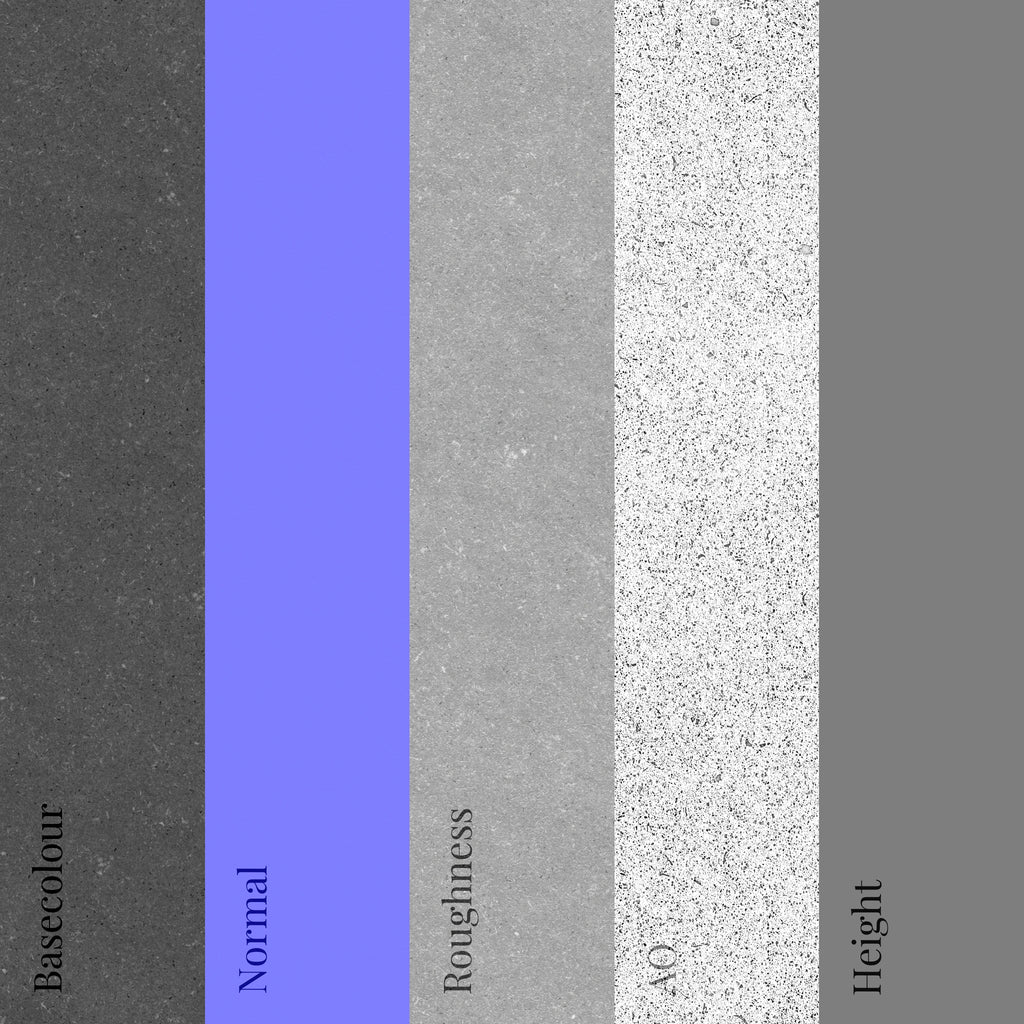 Basalt Stone Grey Fine Grain PBR Texture - Example Scene Visualization | Superellipse