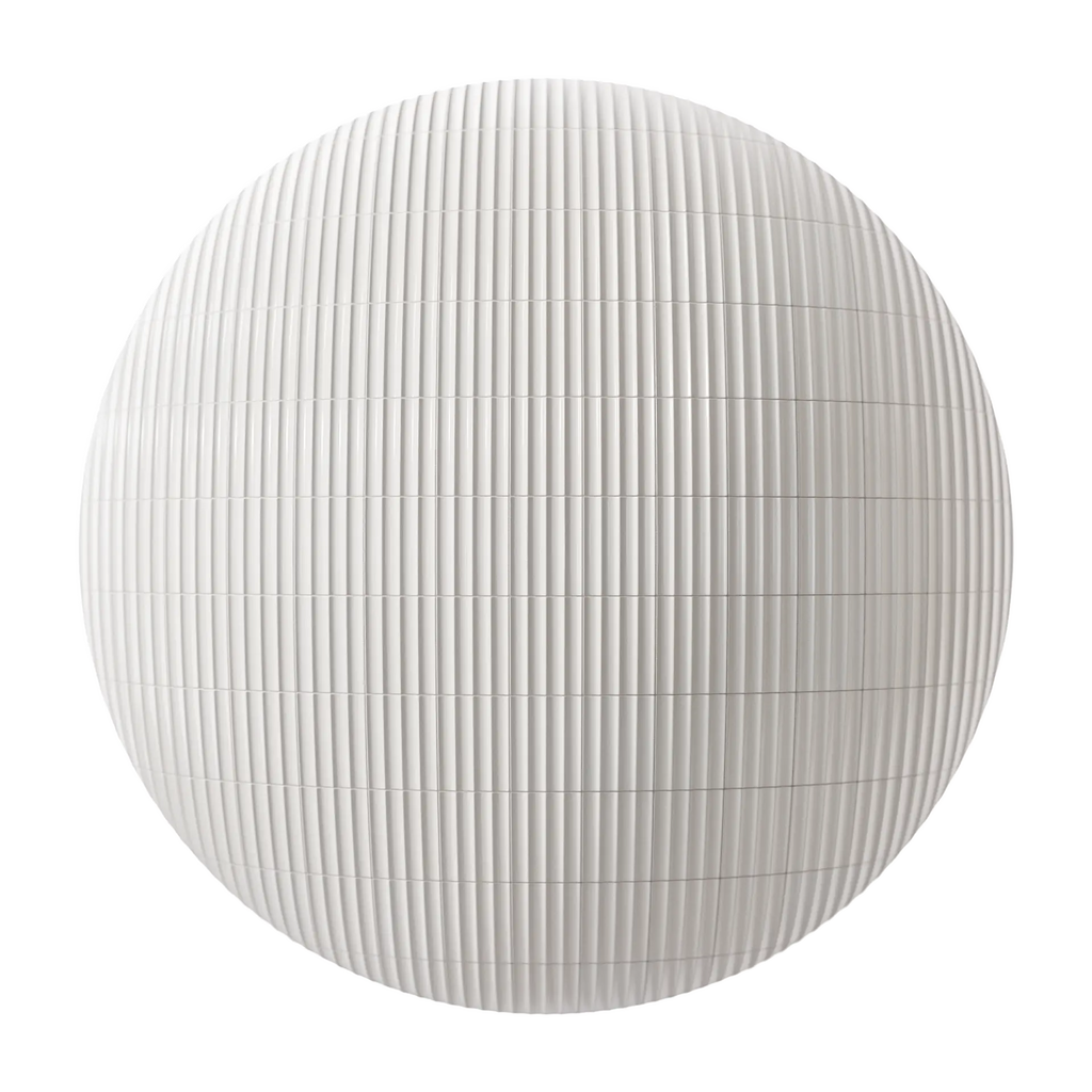 Fluted Cream KitKat Tile PBR Texture - Sphere Swatch Preview | Superellipse