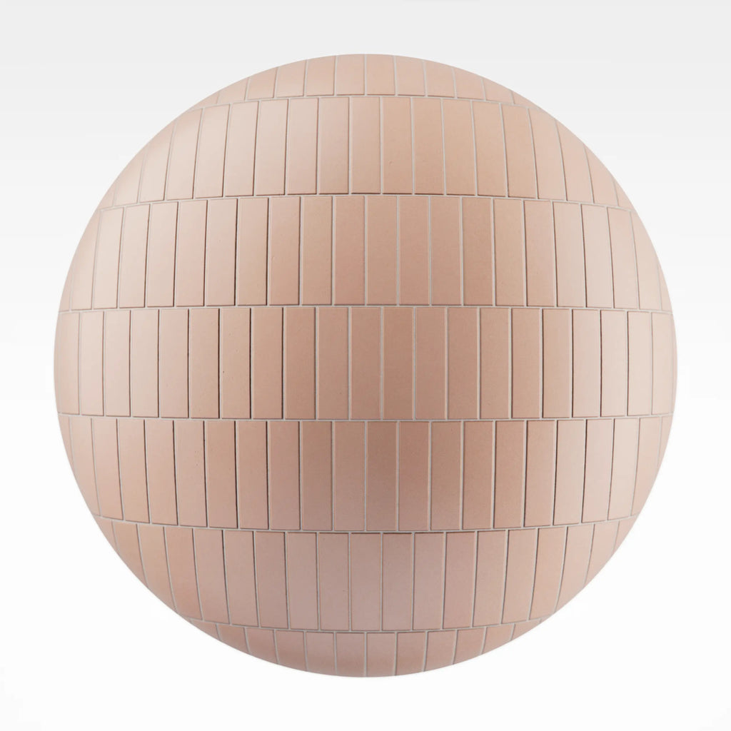 Offset Flamingo Matte Porcelain Tile PBR Texture - Sphere Swatch Preview | Superellipse