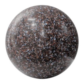 Dakota Mahogany Polished Granite Slab PBR Texture - Sphere Swatch Preview | Superellipse