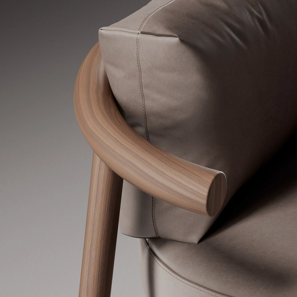Walnut Crown Cut Veneer Natural Finish Wood PBR Texture - Example Scene Visualization | Superellipse