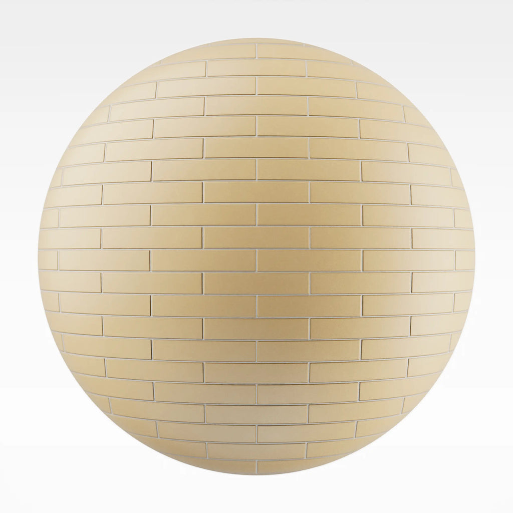 Brickbond Matte Sunlight Yellow Tile PBR Texture - Sphere Swatch Preview | Superellipse