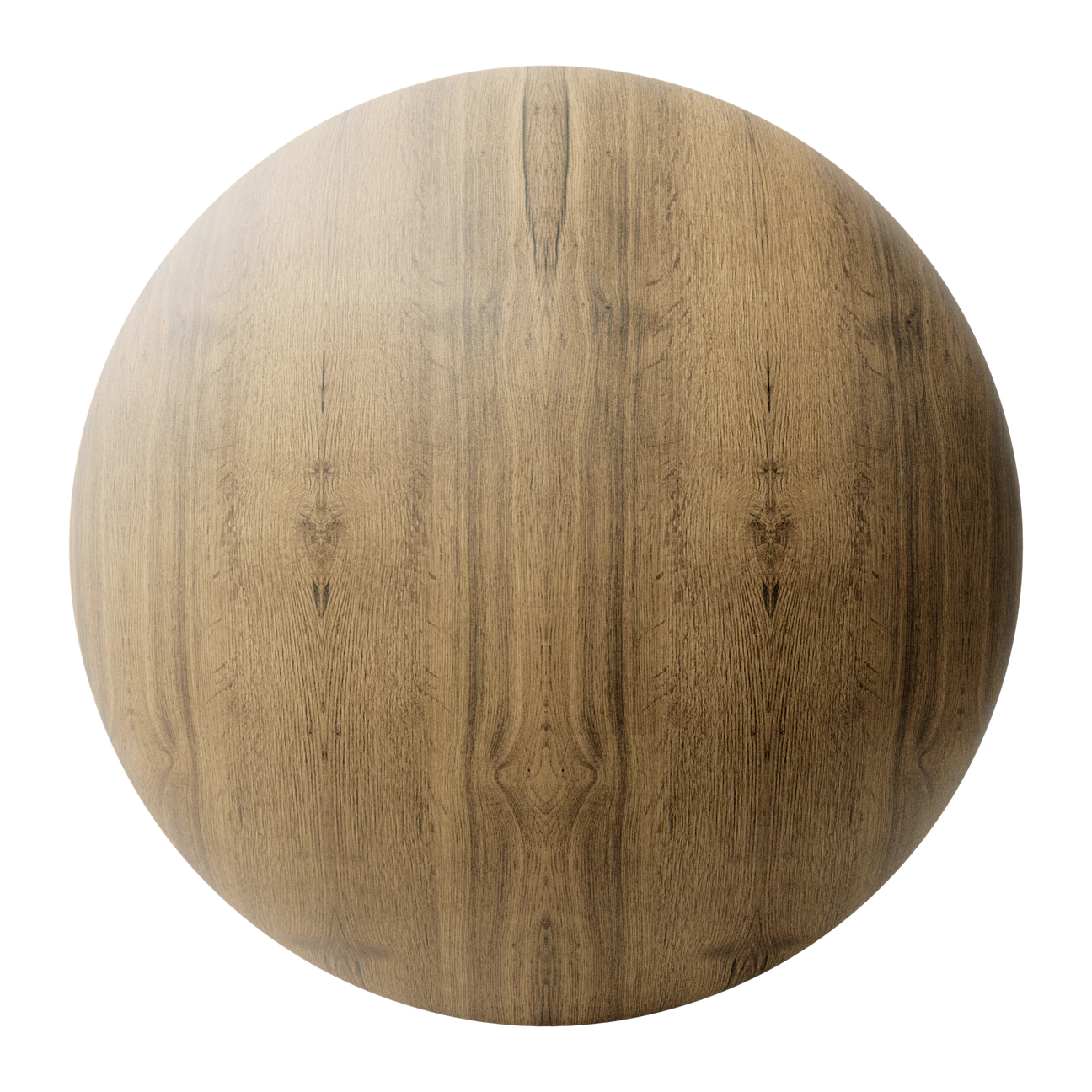 Rustic Book Matched Oak Wood PBR Texture - Sphere Swatch Preview | Superellipse
