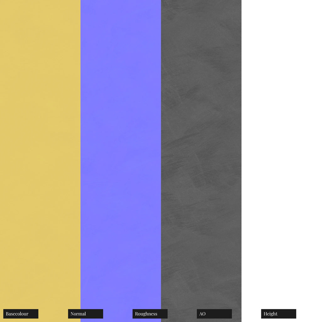 Hand Finished Brushed Brass Metal PBR Texture - Example Scene Visualization | Superellipse