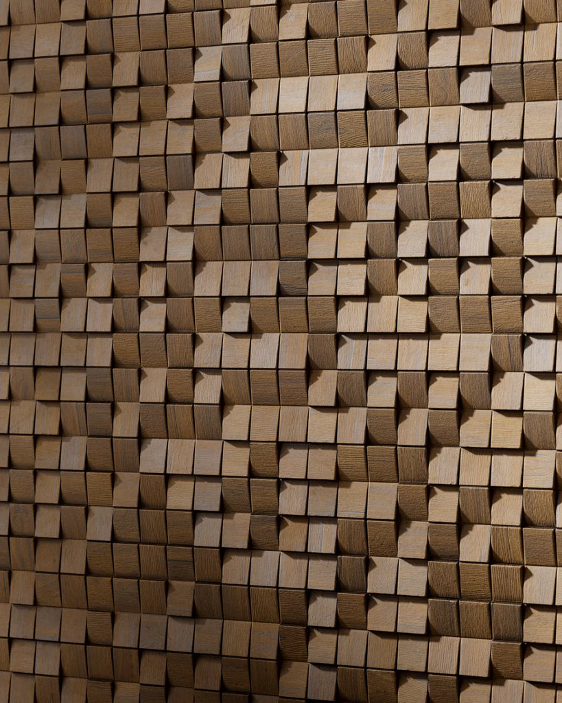 Bevelled Mosaic Oak Wood Panel PBR Texture - Example Scene Visualization | Superellipse