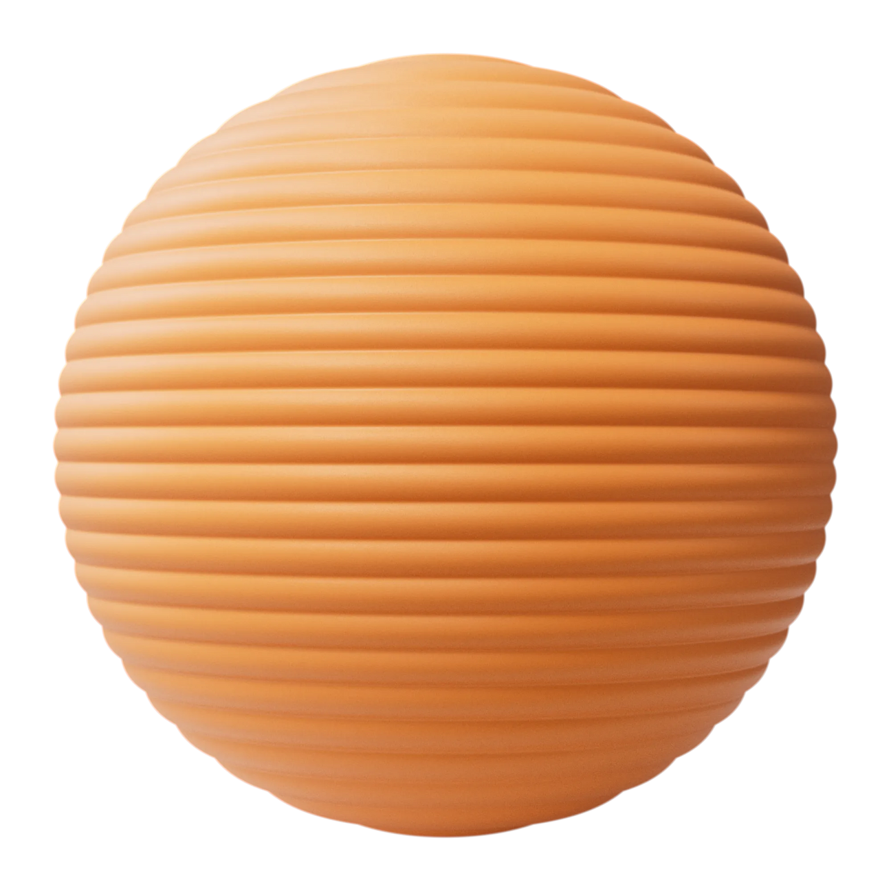 Concave Fluted Papaya Orange Plastic PBR Texture - Sphere Swatch Preview | Superellipse