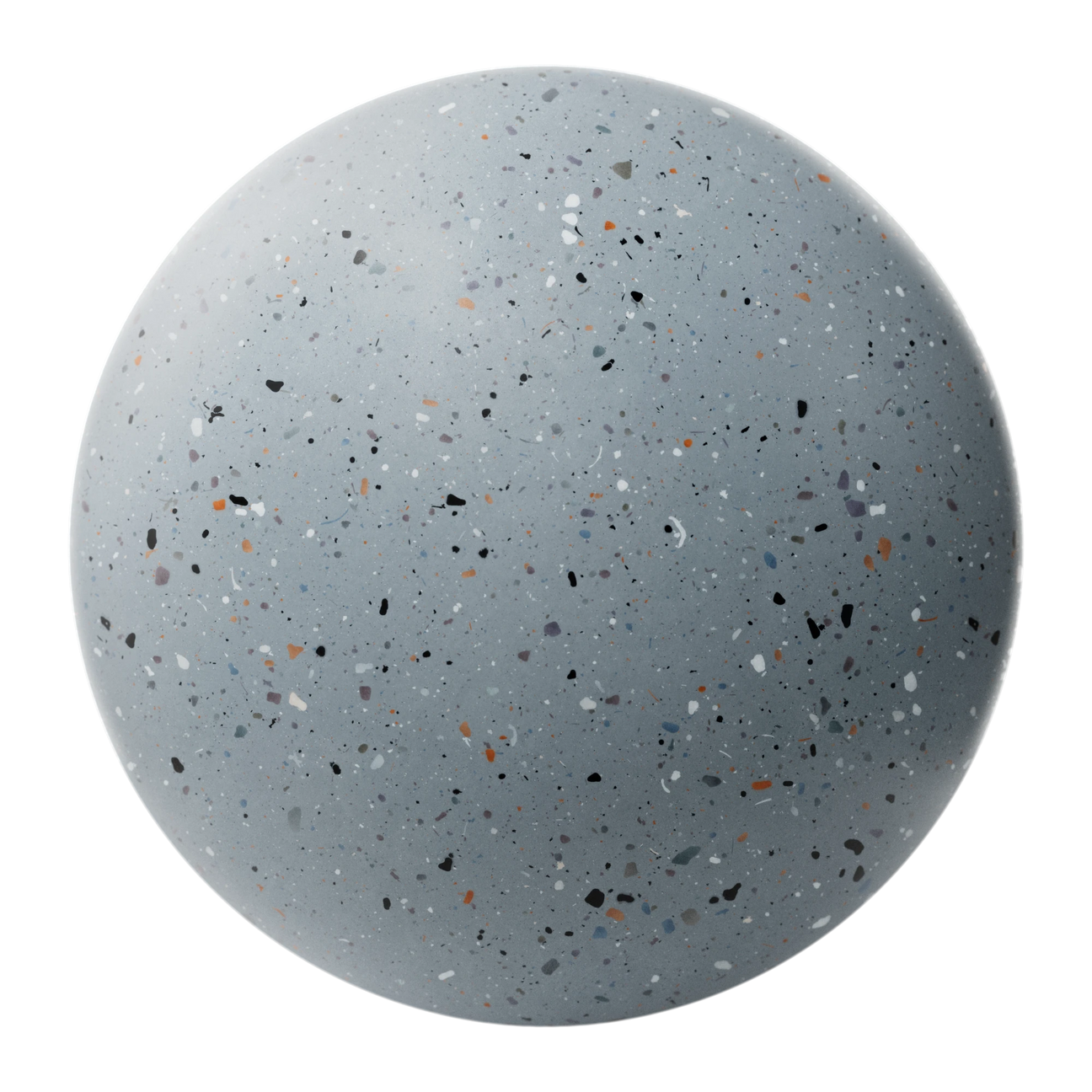 Pastel Blue Ceramic Terrazzo PBR Texture - Sphere Swatch Preview | Superellipse