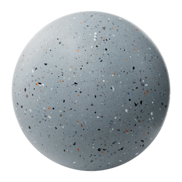 Pastel Blue Ceramic Terrazzo PBR Texture - Sphere Swatch Preview | Superellipse