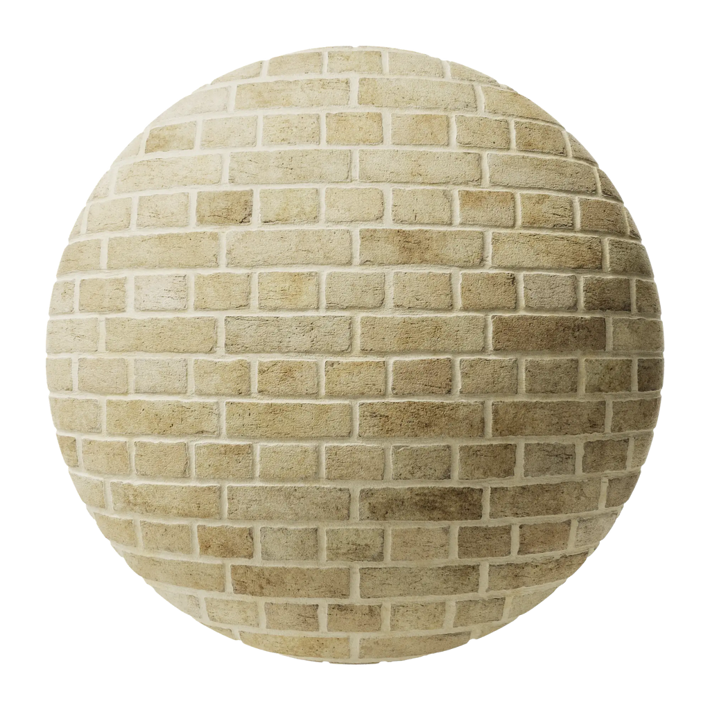 Victorian London Yellow Brick English Bond PBR Texture - Sphere Swatch Preview | Superellipse