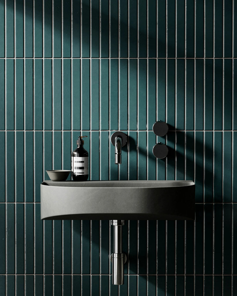 Slim Matte Racing Green Tile PBR Texture - Example Scene Visualization | Superellipse