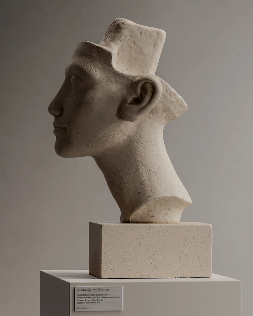 Matte Fine Travertine Unfilled PBR Texture - Example Scene Visualization | Superellipse