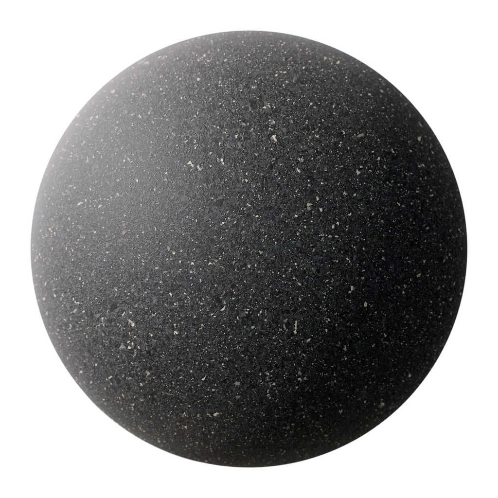 Charcoal Dyed Cork High Density PBR Texture - Sphere Swatch Preview | Superellipse