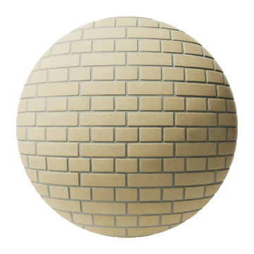 Rosemont Buff Yellow Smooth English Bond Brick PBR Texture - Sphere Swatch Preview | Superellipse