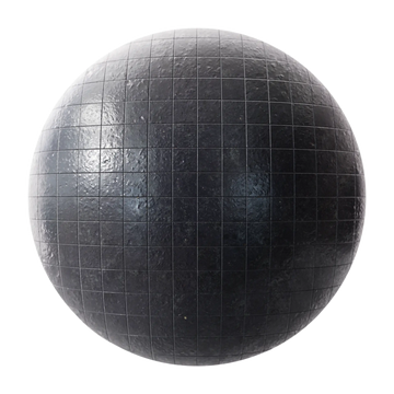 Glazed Ceramic Lava Stone Tiles PBR Texture - Sphere Swatch Preview | Superellipse