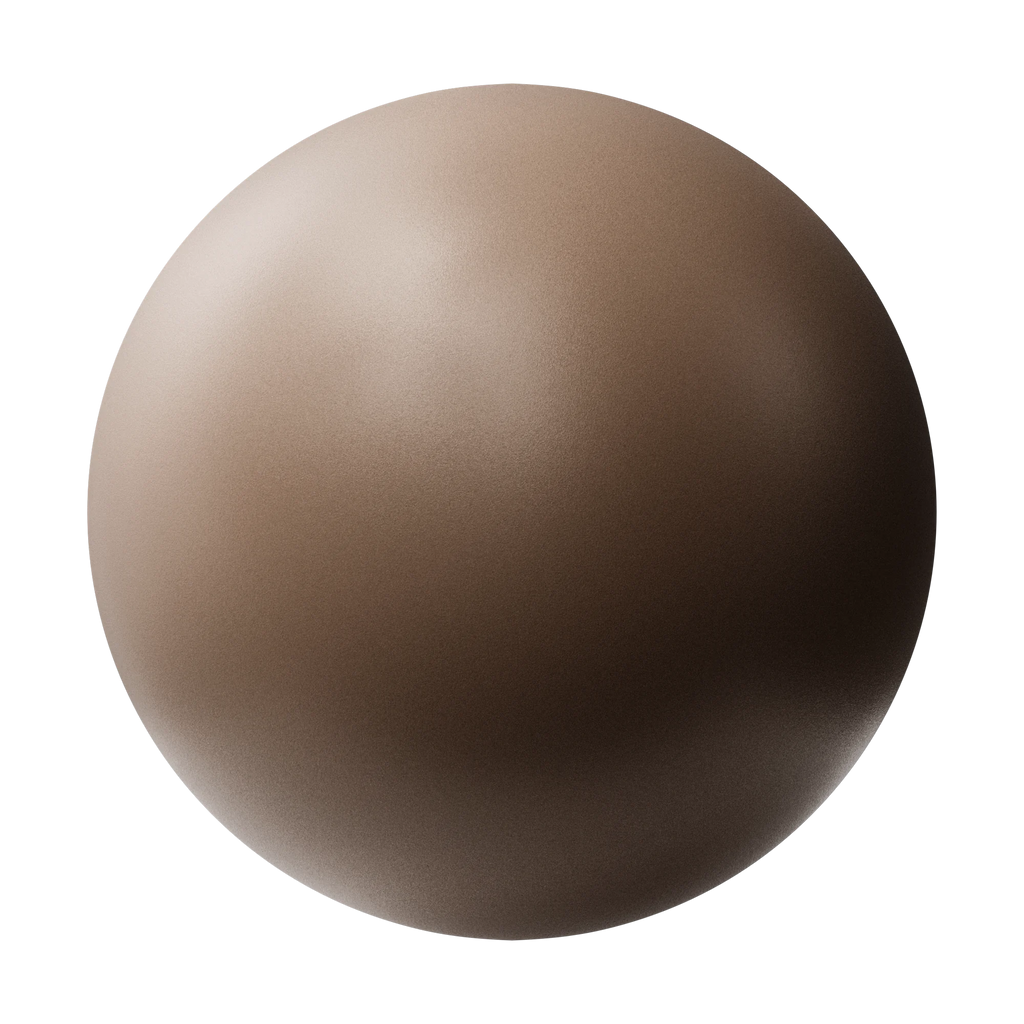 Matte Sepia Powdercoated Aluminium Metal PBR Texture - Sphere Swatch Preview | Superellipse