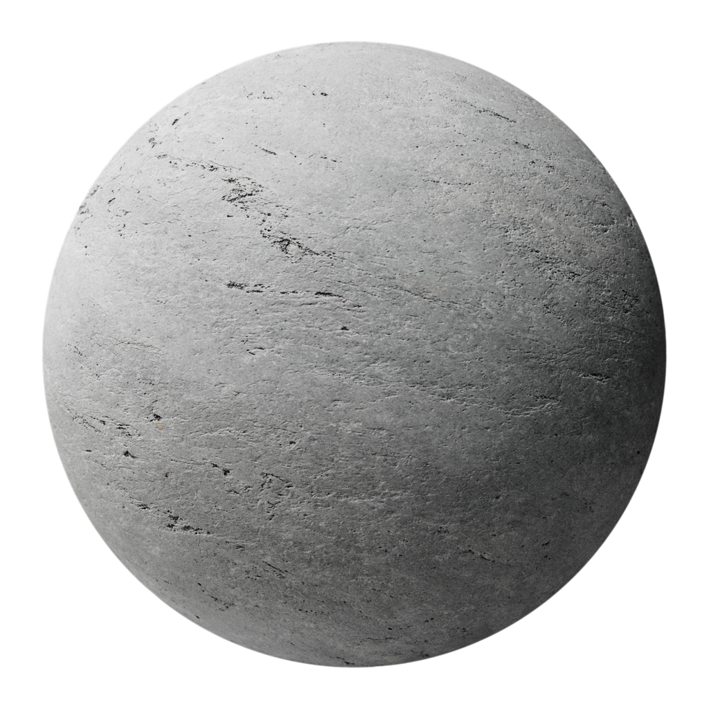 Natural Grey Stone Slab Unfinished PBR Texture - Sphere Swatch Preview | Superellipse