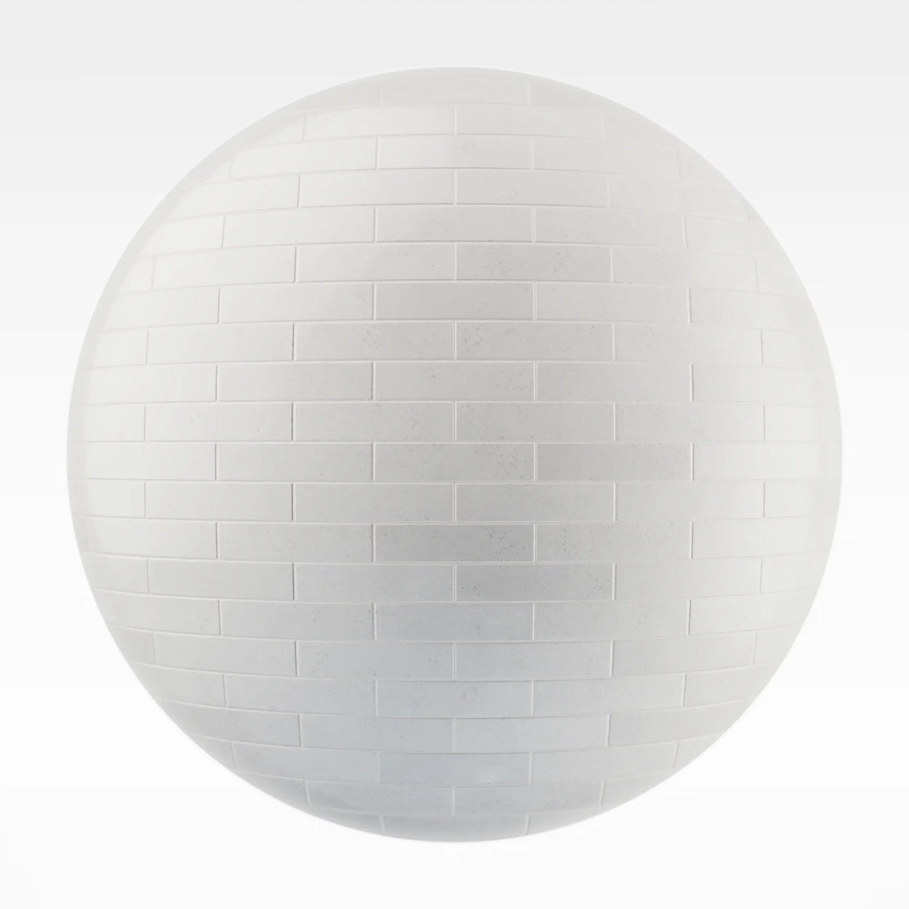 Zellige Ice White Brickbond Tile PBR Texture - Sphere Swatch Preview | Superellipse