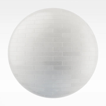 Zellige Ice White Brickbond Tile PBR Texture - Sphere Swatch Preview | Superellipse