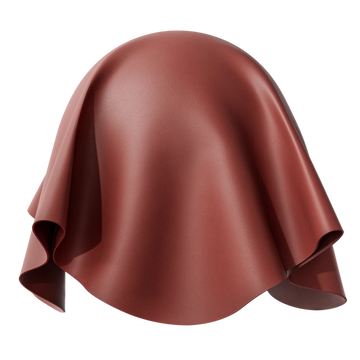 Scarlet Dyed Full Grain Aniline Leather PBR Texture - Sphere Swatch Preview | Superellipse