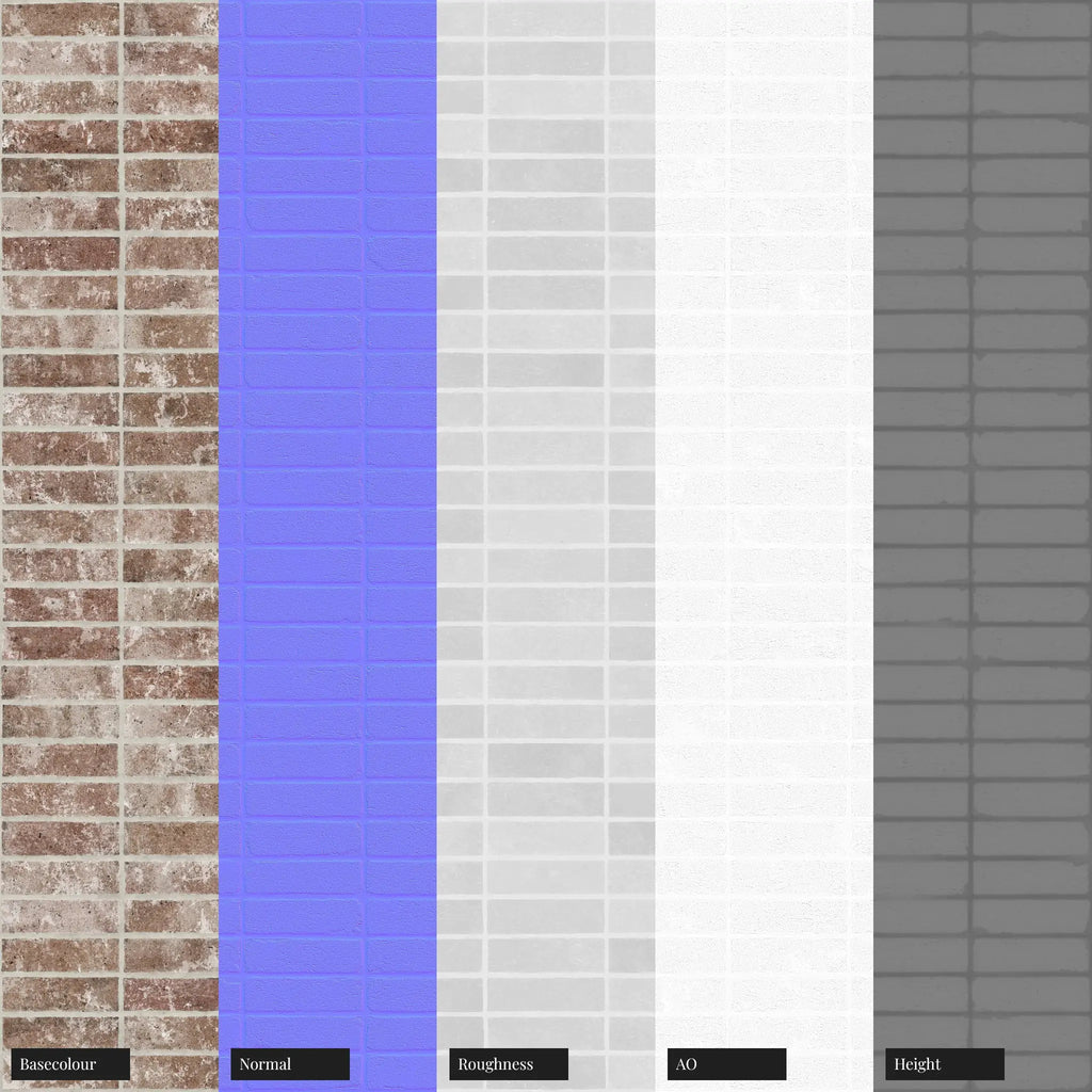 Rustic Manor Stack Bond Brick PBR Texture - Example Scene Visualization | Superellipse