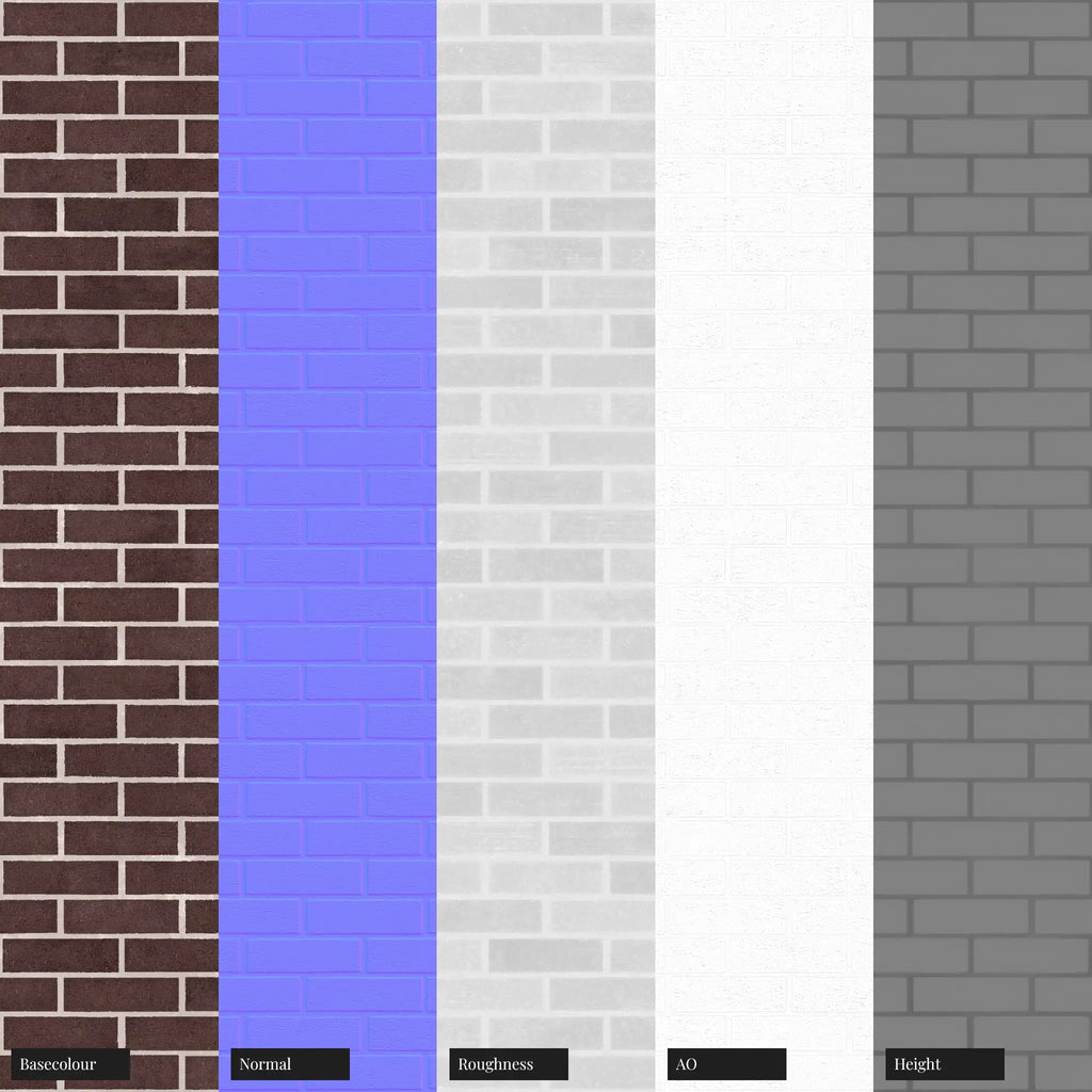 Remington Sandfaced Running Bond Clay Brick PBR Texture - Example Scene Visualization | Superellipse