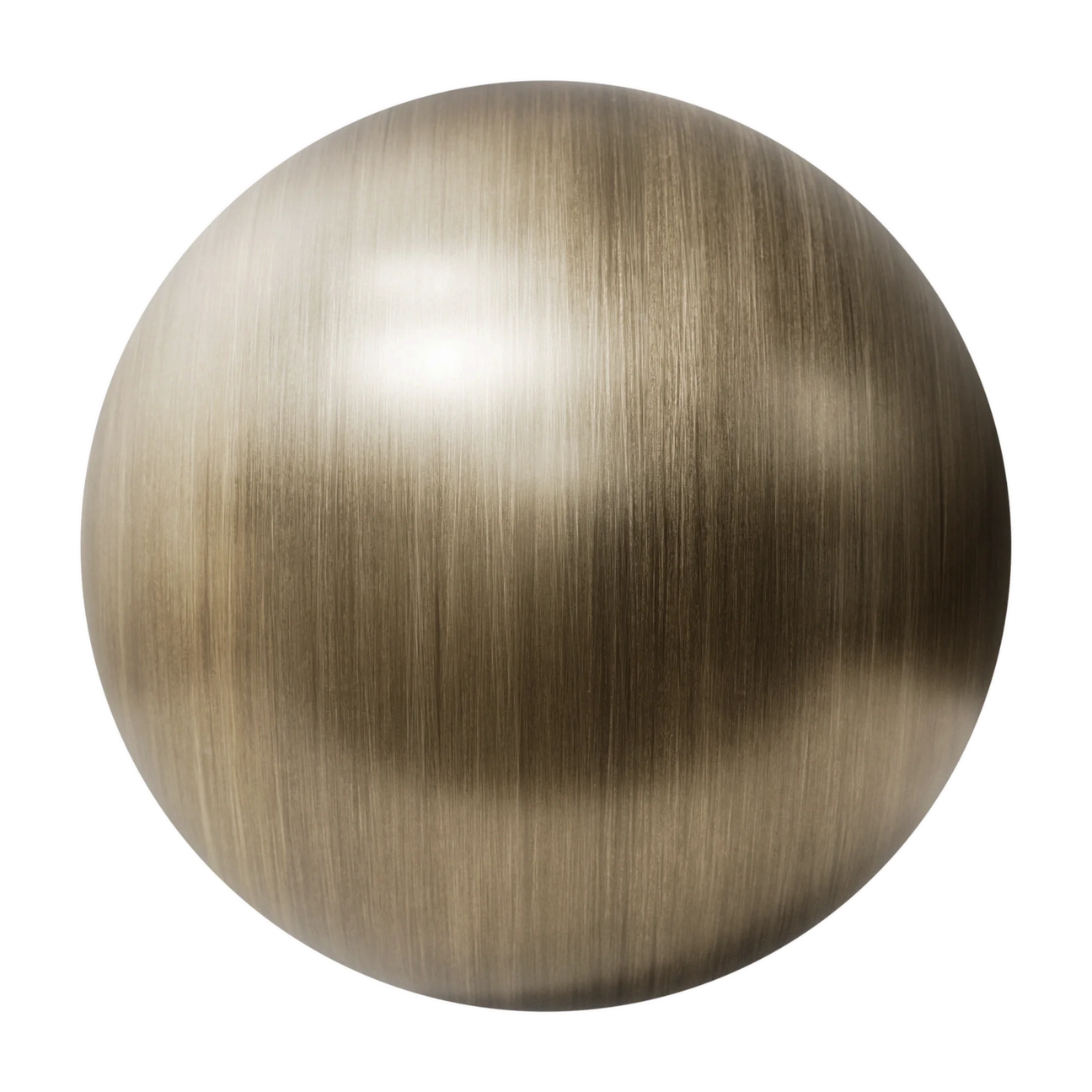 Artisan Oxidised Brushed Brass Metal PBR Texture - Sphere Swatch Preview | Superellipse