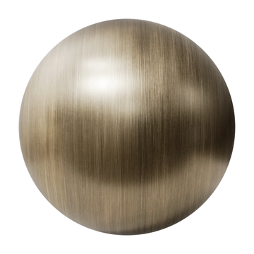Artisan Oxidised Brushed Brass Metal PBR Texture - Sphere Swatch Preview | Superellipse