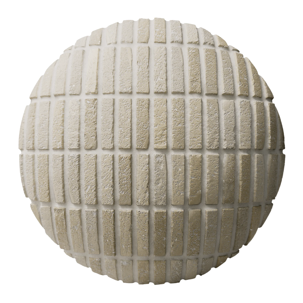 Low Temperature Fired Yellow Terracotta Bricks PBR Texture - Sphere Swatch Preview | Superellipse