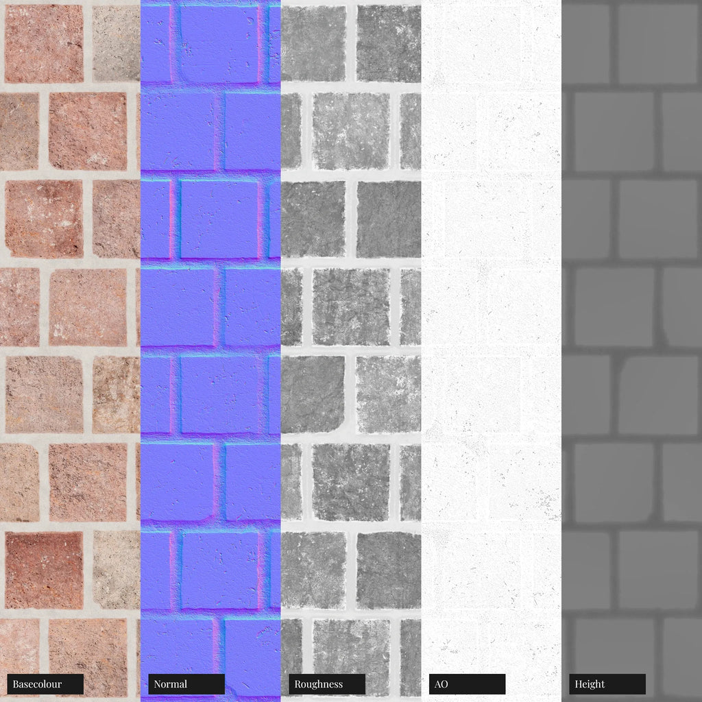 Mediterranean Terracotta Large Square Tiles PBR Texture - Example Scene Visualization | Superellipse