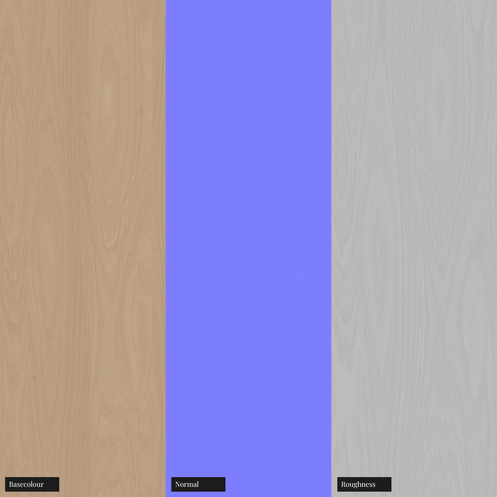 Maple Crown Cut Veneer PBR Texture - Example Scene Visualization | Superellipse