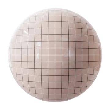 Contemporary Pink Tile Coordinated Grout PBR Texture - Sphere Swatch Preview | Superellipse