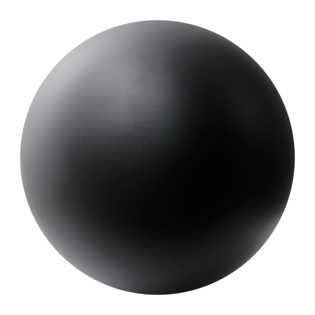 Onyx Black Metallic Satin Paint PBR Texture - Sphere Swatch Preview | Superellipse