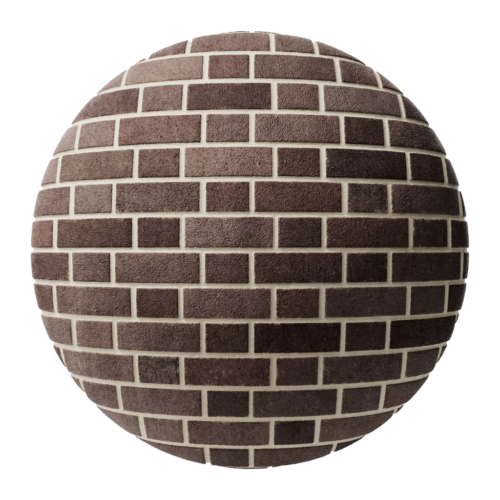 Bordeaux Red Sandfaced Brick Flemish Bond PBR Texture - Sphere Swatch Preview | Superellipse
