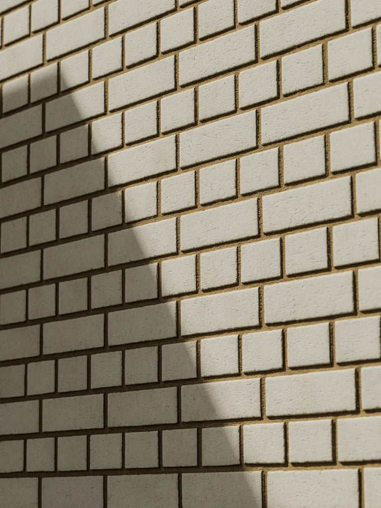 Porcelain White Smooth English Bond Brick PBR Texture - Example Scene Visualization | Superellipse