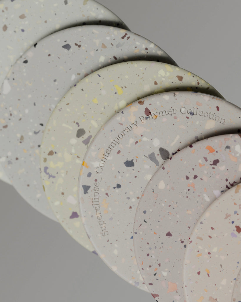 Warm Beige Terrazzo Plastic PBR Texture - Example Scene Visualization | Superellipse