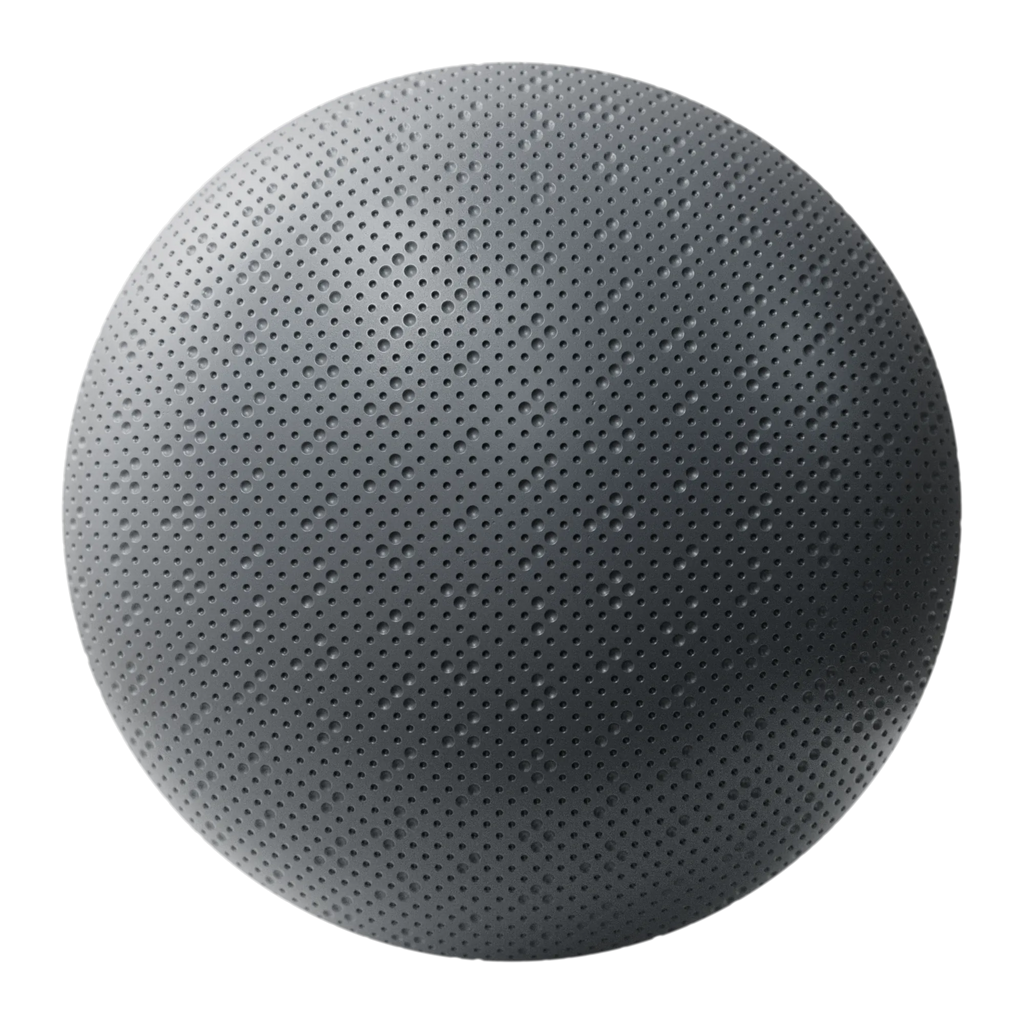 Asymmetric Circle Grid Textured Plastic PBR Texture - Sphere Swatch Preview | Superellipse