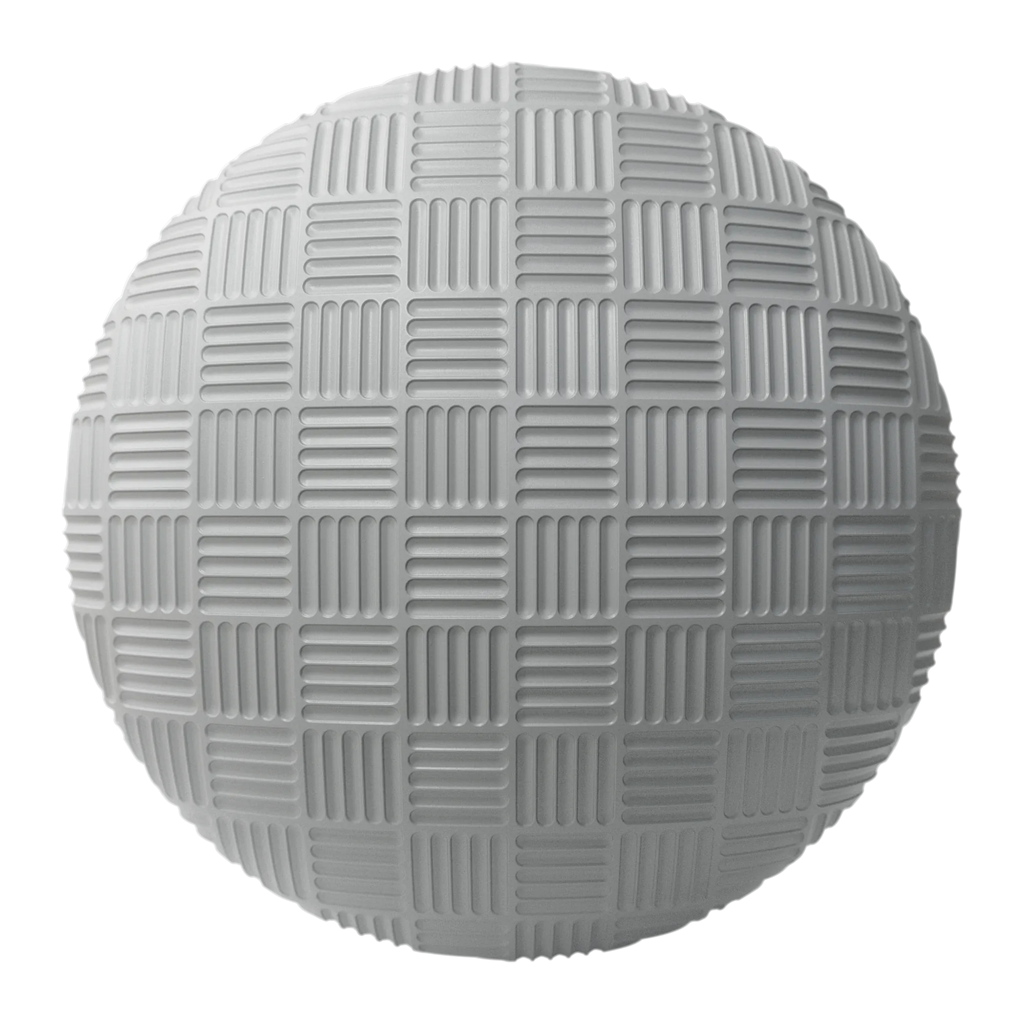 Concave Geometric Grid Textured Plastic PBR Texture - Sphere Swatch Preview | Superellipse