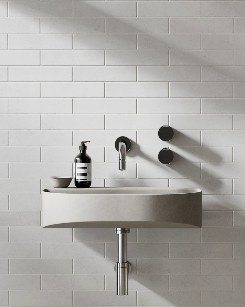 Zellige Ice White Brickbond Tile PBR Texture - Example Scene Visualization | Superellipse