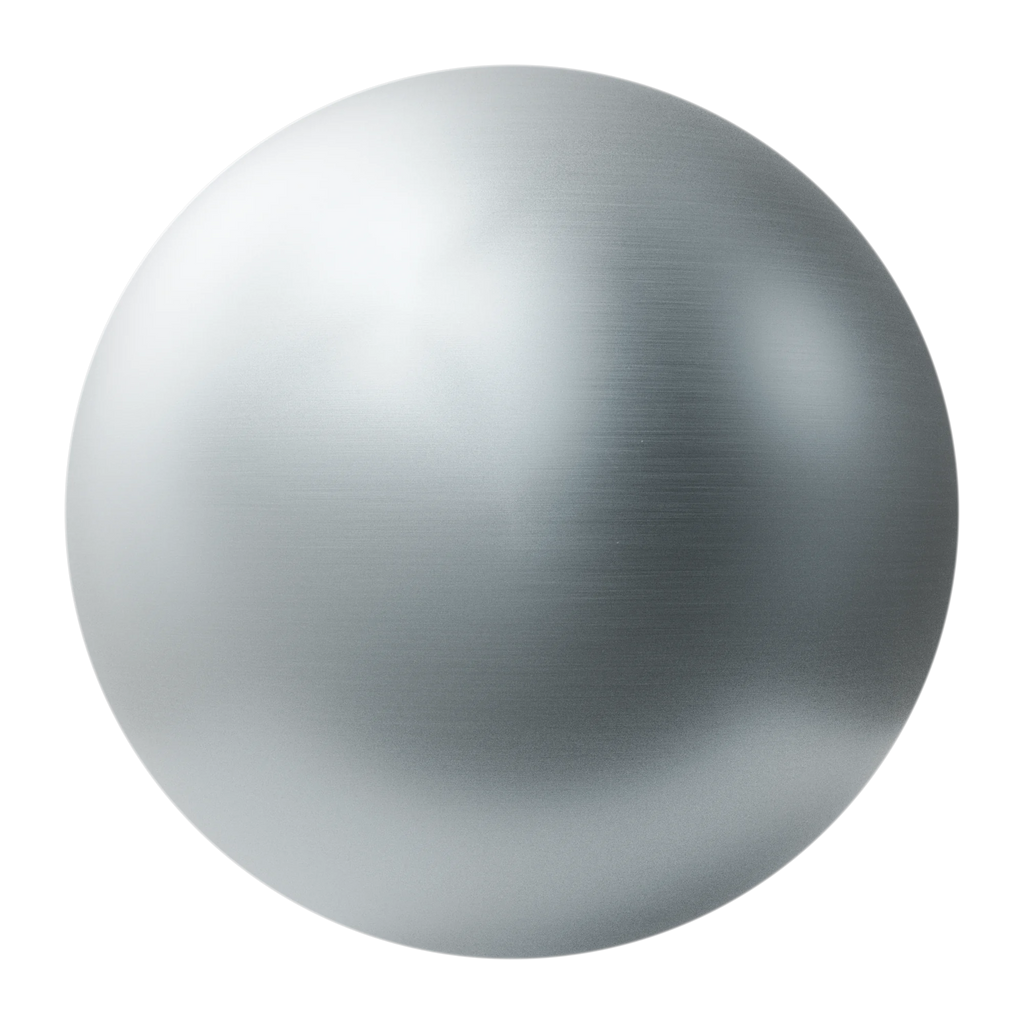 Rough Brushed Zinc Metal PBR Texture - Sphere Swatch Preview | Superellipse