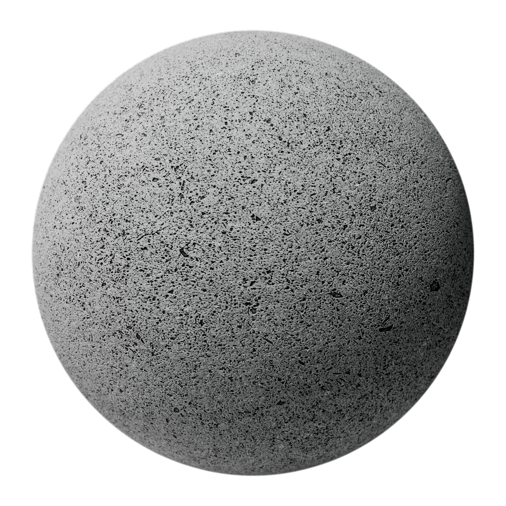 Vesicular Basalt Fine Stone Light Grey PBR Texture - Sphere Swatch Preview | Superellipse