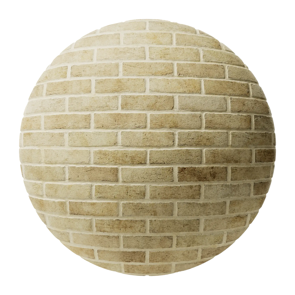 Victorian London Yellow Brick Running Bond PBR Texture - Sphere Swatch Preview | Superellipse