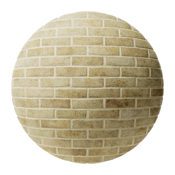 Victorian London Yellow Brick Running Bond PBR Texture - Sphere Swatch Preview | Superellipse