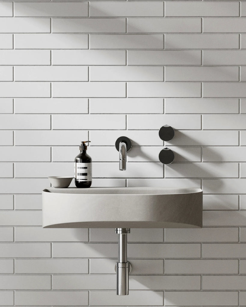 Brickbond Matte Cotton White Tile PBR Texture - Example Scene Visualization | Superellipse