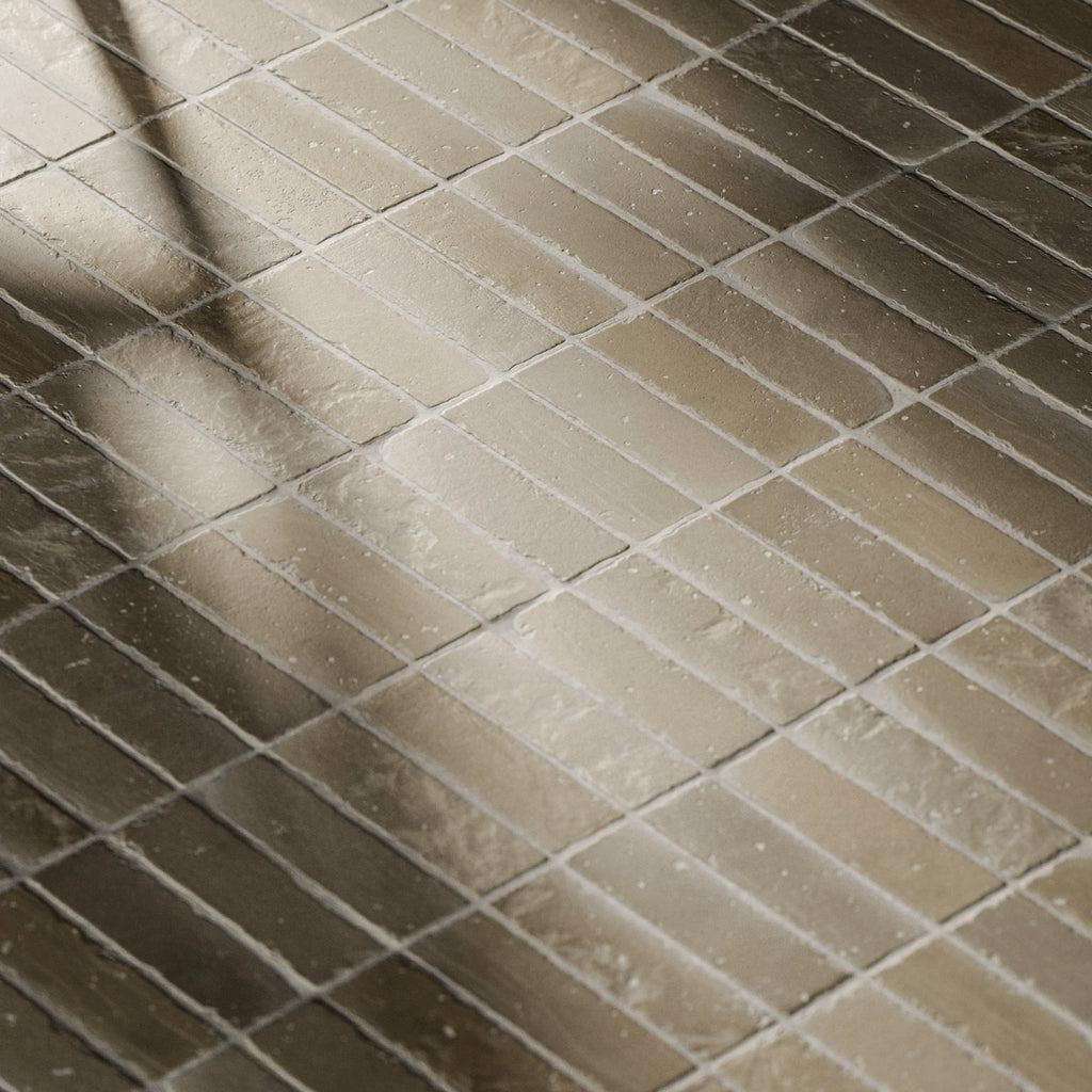 Terracotta Worn Rustic Yellow Brick Tile PBR Texture - Example Scene Visualization | Superellipse