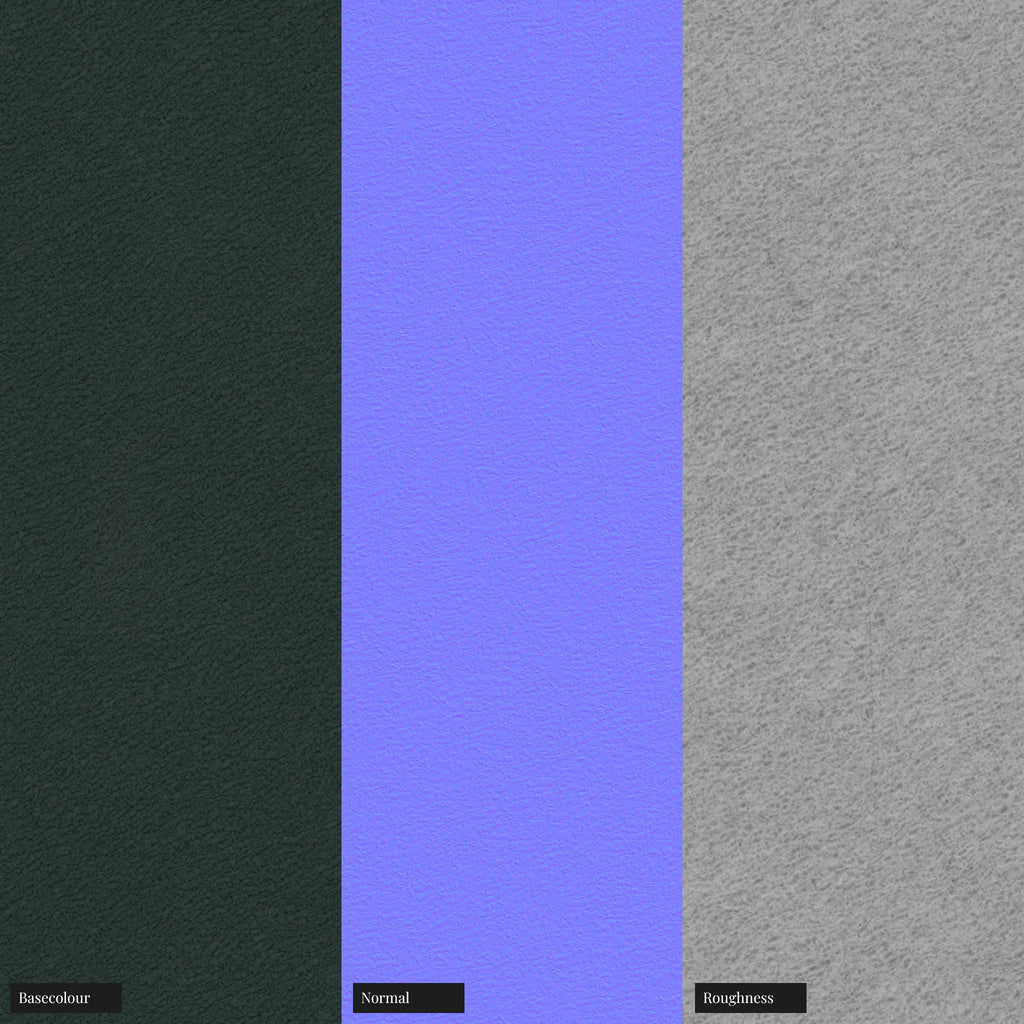 Semi Aniline Pebbled Leather Forest Green PBR Texture - Example Scene Visualization | Superellipse