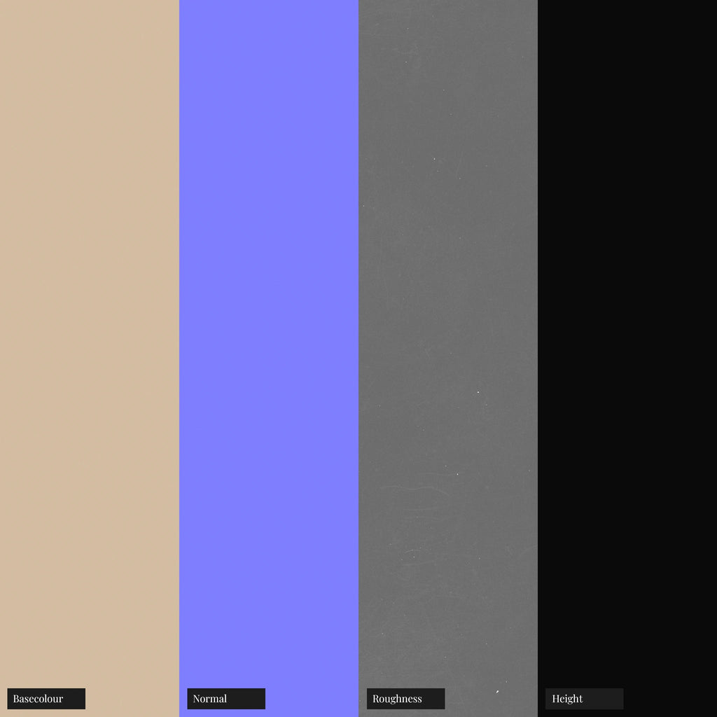 Muted Beige Powdercoated Aluminium Metal PBR Texture - Example Scene Visualization | Superellipse