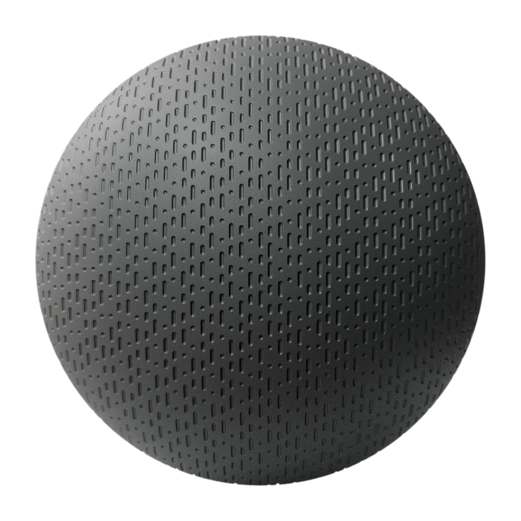 Dash Dot Tactile Debossed Plastic PBR Texture - Sphere Swatch Preview | Superellipse