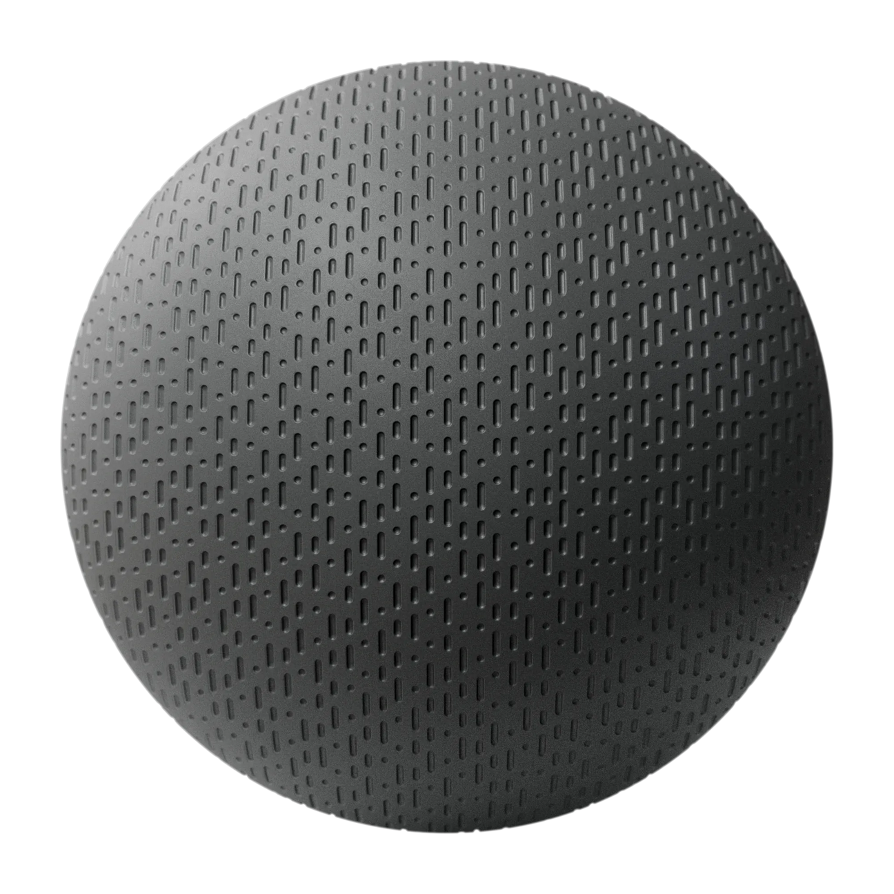 Dash Dot Tactile Debossed Plastic PBR Texture - Sphere Swatch Preview | Superellipse