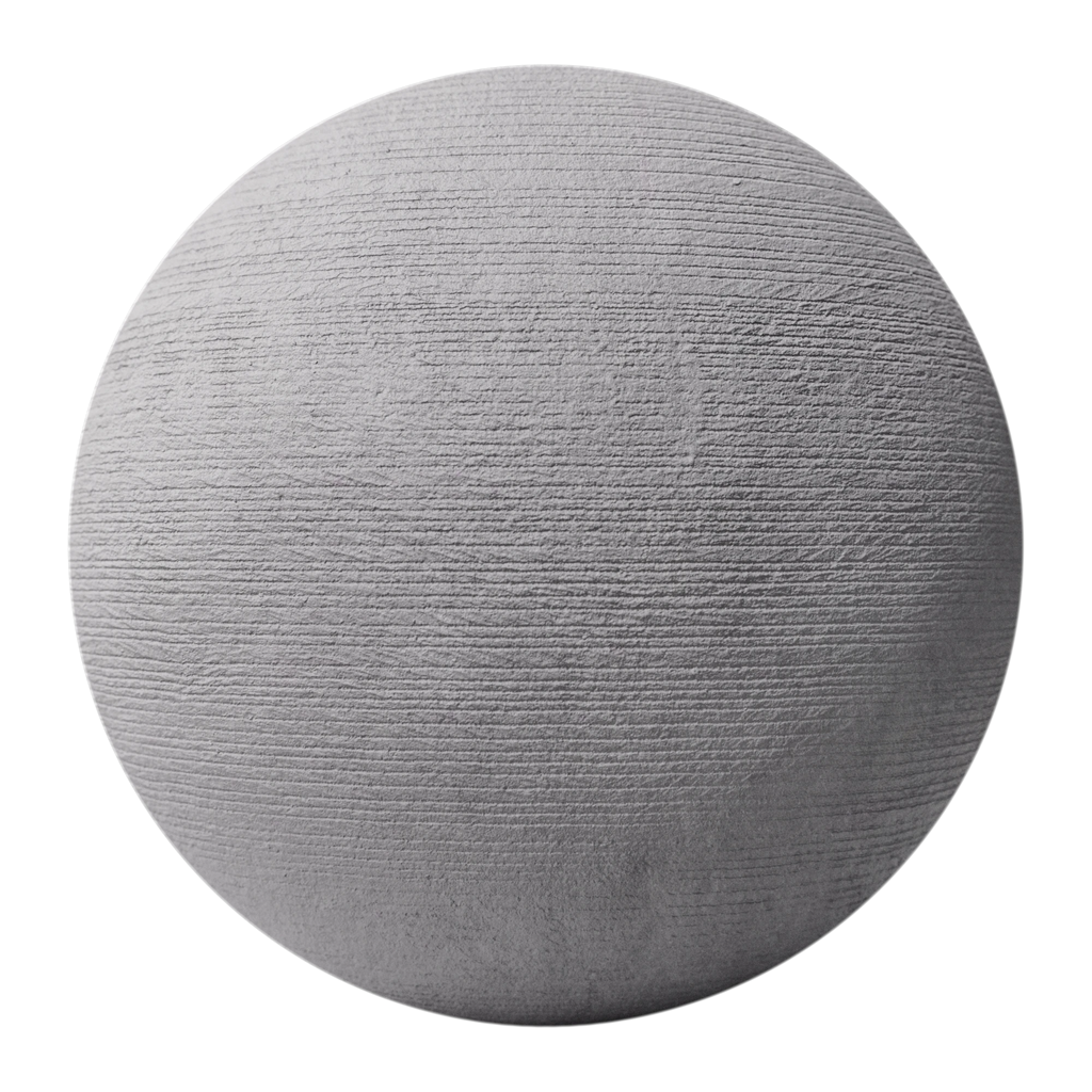 Straight Combed Poured Concrete PBR Texture - Sphere Swatch Preview | Superellipse